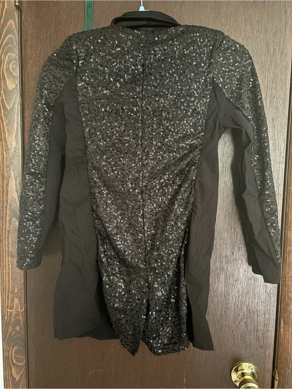 Girls Jazz Costume- Black Sequin Blazer with Leo, Hat and Gloves